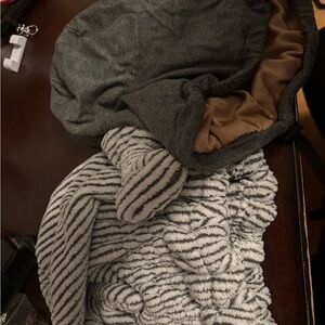 Gray and White Striped Bonnets